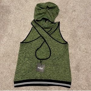 NWT Vivlish | Hooded Sleeveless Crossover Top | size S